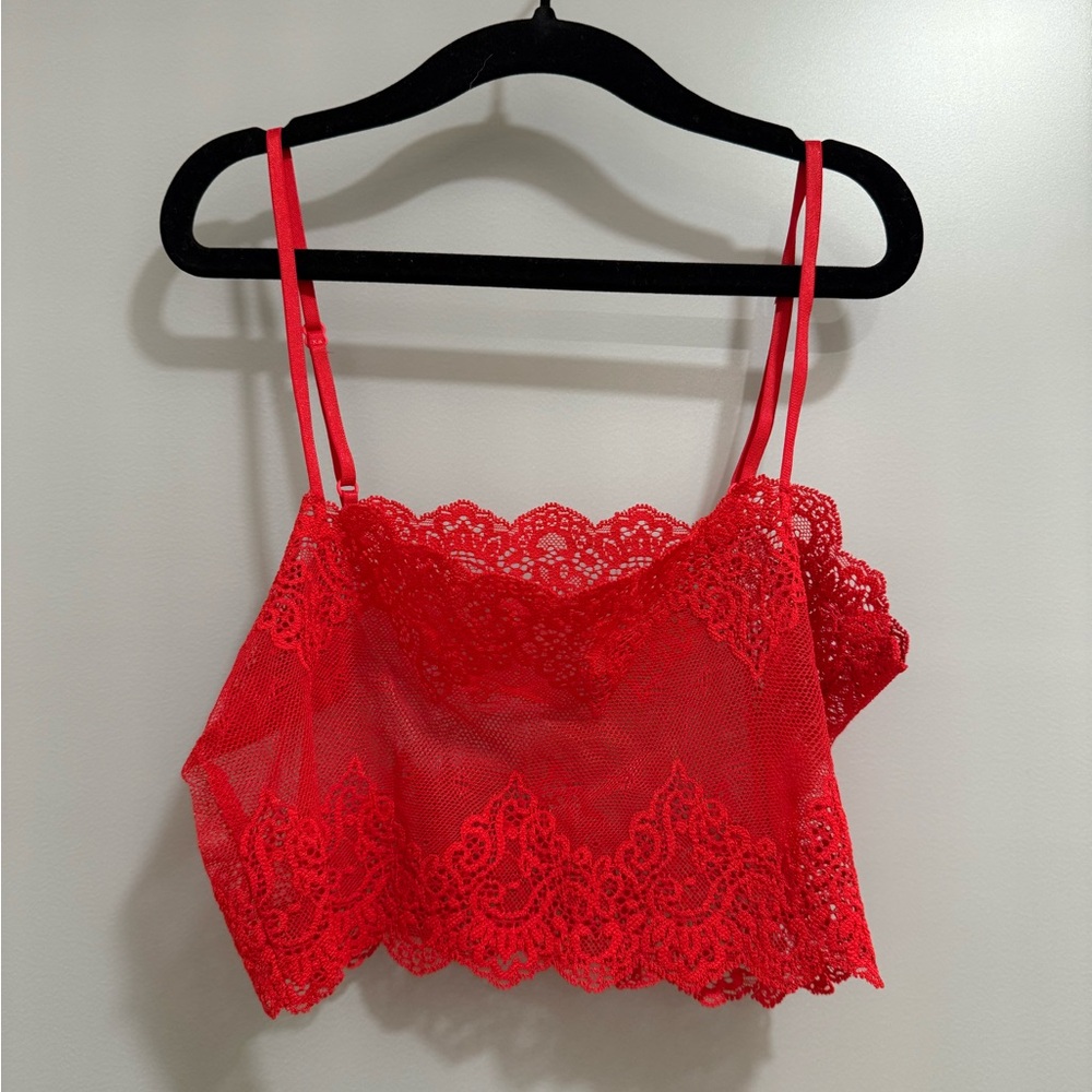 Free People Red Lace Bralette